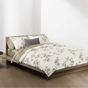 Calvin Klein Queen Size Floral Print Duvet Cover Set Sandstorm Flora New